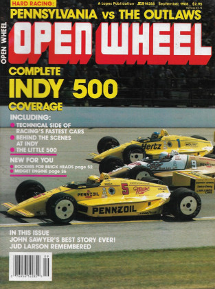 OPEN WHEEL 1988 SEPT - INDY COVERAGE, ROCKERS FOR BUICK, JOHN SAWYER,JUD LARSON
